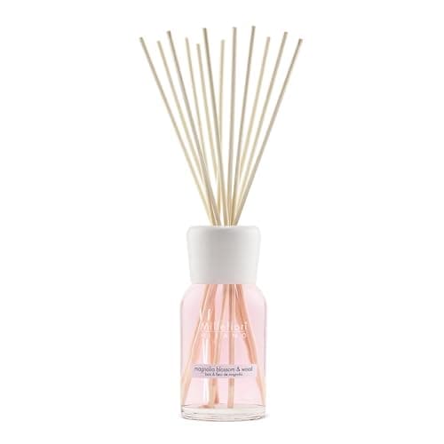 Image of Millefiori Milano Magnolia Blossom and Wood Natural Reed Diffuser, Pink, 9.8 x 36.2 x 9.3 cm
