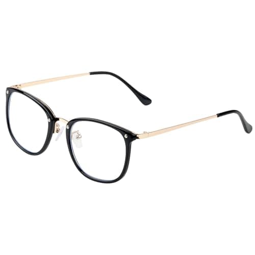 Image of Blue Light Blocking Glasses, UV 400 Anti Eyestrain Gaming Computer Glasses Lightweight TR90 Fashion Square Transparent Eyeglasses Anti Glare Headache for TV Phone Gaming Reading Improve Sleep (Black)