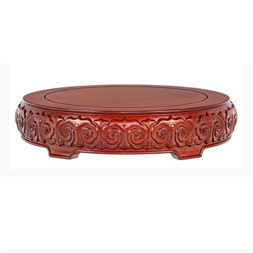 Image of F4j5L7g2 Display Stand Base Red Circular Relief Sculpture Base Bracket, Flowerpot Vase House Plant Display Holder(Large)
