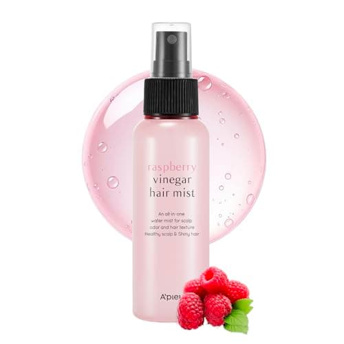 Image of A'PIEU Raspberry Vinegar Hair Mist - Instant Hydration & Nourishing Spray for Smooth, Shiny, Frizz-Free Hair with Refreshing Floral Scent, Non-Sticky Finish. Korean Hair Care (3.55 fl oz)