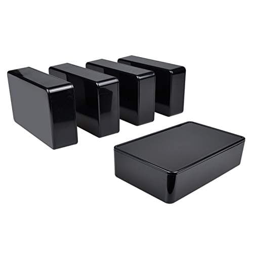 Image of Therlan 5 pack Plastic Junction Project Box ABS Prototype Electronics Enclosure 100 x 60 x 25 mm for Small, Arduino DIY (Black)