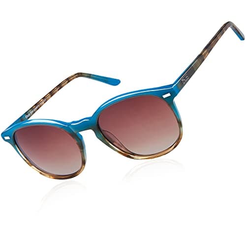 Image of DUCO Classic Round Polarized UV400 Protection Vintage Shades Sunglasses for Women DC1230
