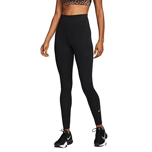 Image of NIKE Women's One Df Hr Leggings, Black White, M UK