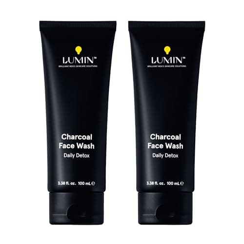 Image of Lumin Charcoal Face Wash Daily Detox 2 Pack, Purifying Cleanser for Men with Charcoal, Rose Oil & Centella Asiatica, 2x100ml