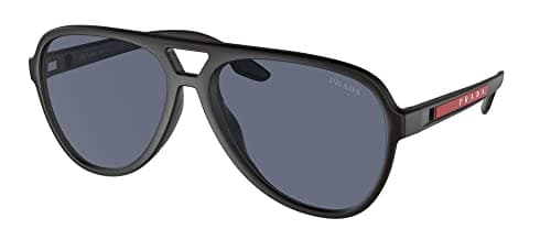 Image of Prada Men's Sunglasses DG009R Black Rubber/Blue, One Size (Manufacturer Size: 65), Black Rubber/Blue, Einheitsgröße (Herstellergröße: 65)