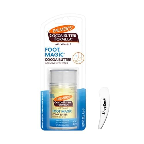 Image of Palmer’s Cocoa Butter Formula Foot Magic Heel Repair Stick 25g – Cracked Heel Balm & Foot Cream for Dry Feet with Peppermint Oil, Shea Butter & Vitamin E – Paraben Free, with Cosmetic Spatula