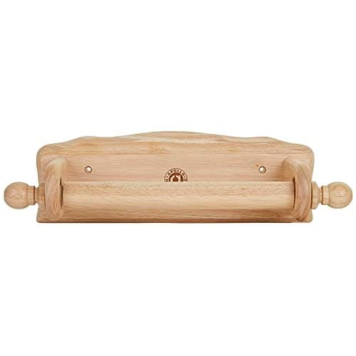 Image of apollo THE HOUSEWARES BRAND Beech Wall Towel Holder for Kitchen, NATURAL