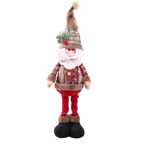 Image of Christmas Plush Toy – Long Leg Standing Plush Doll (60x18cm Cloth & Fiber) – Santa Claus Snowman Holiday Decor | Fireplace Decoration | Xtmas Tree Ornament | Festive Mall Display