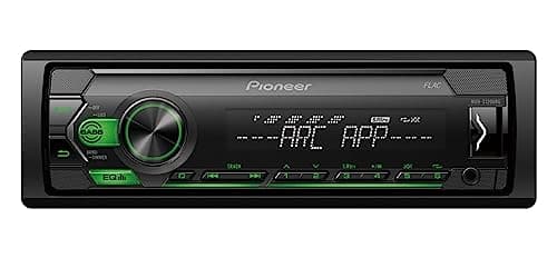Image of Pioneer MVH-S120UBG 1-DIN receiver with green illumination, USB and compatible with Android devices.