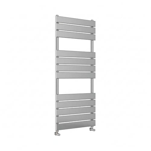 Image of Greened House Richmond Heated Towel Rail Flat Panel Bathroom Towel Radiator Central Heating (Chrome, 500mm W x 1200mm H)