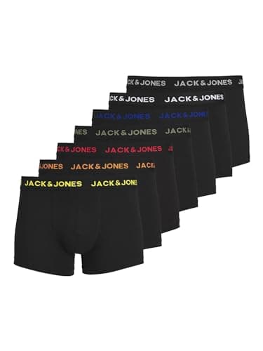 Image of Jack & Jones Men's Jacbasic Trunks 7 Pack Boxer Shorts, Schwarz, XL UK