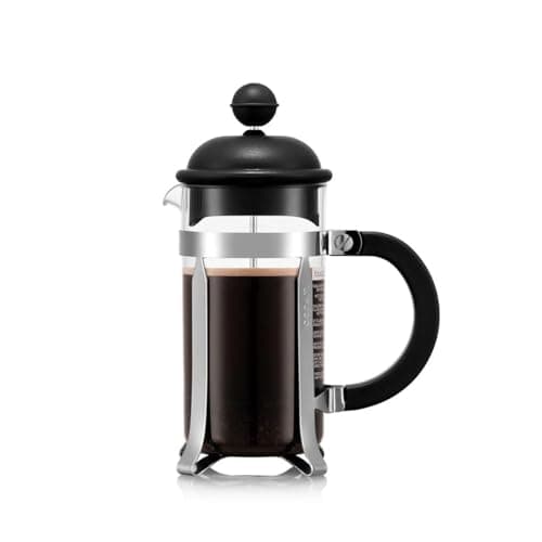 Image of Bodum French Press Caffettiera Black - 350ml / 3 Cup Coffee Maker - Durable Glass & Stainless Steel Filter - BPA-Free Dishwasher Safe Percolator - Cafetiere Made in Portugal