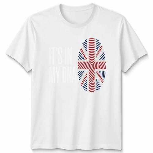 Image of D&T England Its in My DNA Unisex T Shirt Football Russia Country Pride Fans Gift Mens Womens Graphic Tee Unisex 5XL White