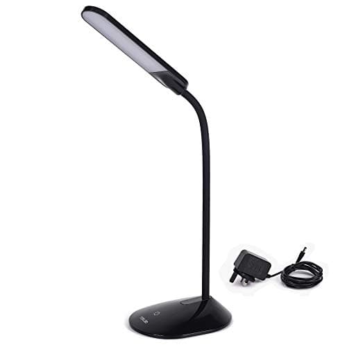 Image of TEKLED Black Gooseneck LED Desk Lamp - Modern, Sleek Table Lamp with Flexible Neck, Dimmable & Color Temperature Adjustable - Ideal for Reading, Studies, Offices - 6W, 350lm, 180x150x310mm