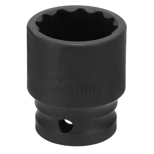 Image of sourcing map 12-Point Impact Socket 1/2 Inch Drive 24mm Metric Cr-V Shallow Impact Socket Nut Driver Wrench for Auto Repair