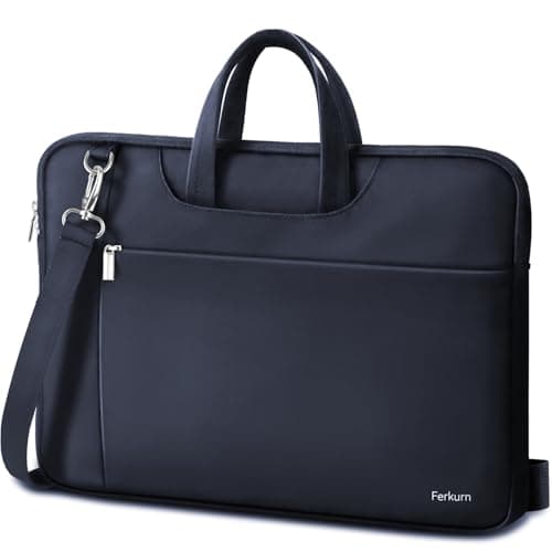 Image of Ferkurn Laptop Case Bag Women Men Computer Sleeve with Shoulder Compatible with HP/Inspiron/Thinkpad/Vivobook/MSI/Surface, 15.6 inch, Blue