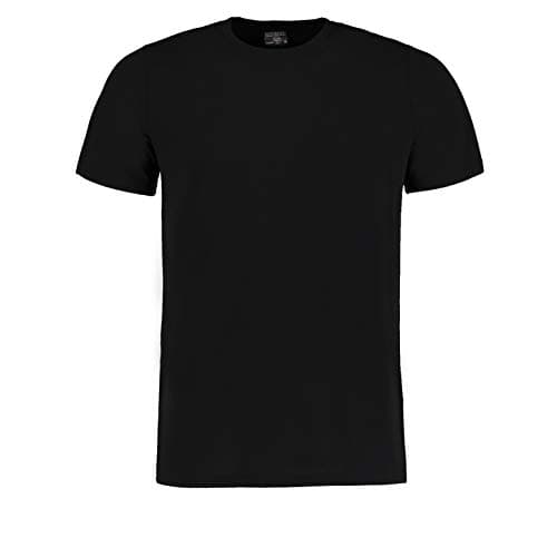 Image of Kustom Kit Fashion Fit T-Shirt Black Melange XL - Tear Out Label, Polyester/Cotton
