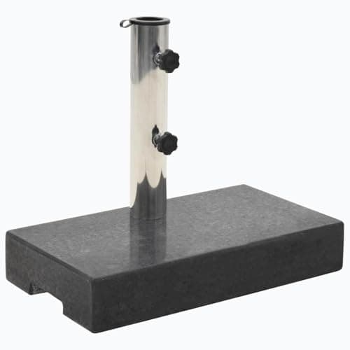 Image of vidaXL Rectangular Black Granite Parasol Base | Sturdy Umbrella Holder | Adjustable for Various Parasol Sizes | Sleek Design for Outdoor Decor
