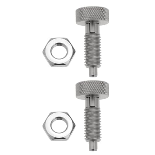 Image of LT Easiyl 2Pcs M10x1.5 Self-Locking Spring Plunger with Knurled Handle Stainless Steel for Chassis Cabinets Appliances Automobiles