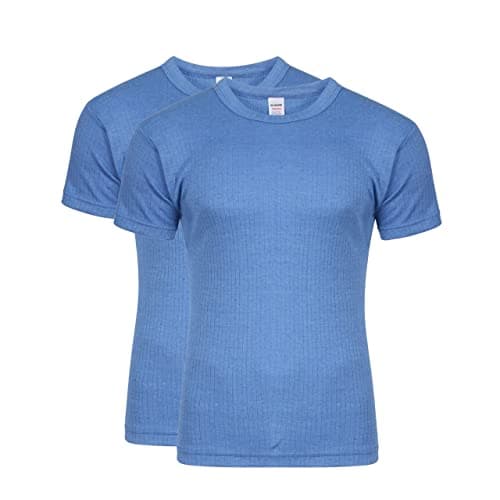 Image of Pack of 2 Men's Thermal T Shirt, Warm Underwear Baselayer, S M L XL XXL Thermals (Blue, XLarge)