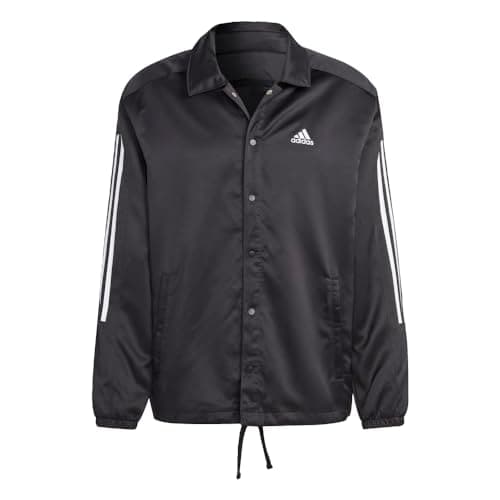 Image of adidas Men's Satin Coaches Jacket, Black, L