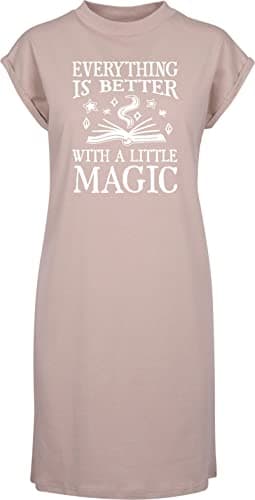 Image of Hippowarehouse Everything is Better with a Little Magic t-Shirt Dress Women's Adults Nightie Nightdress