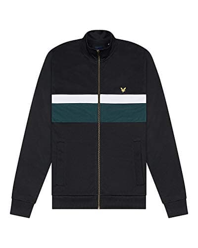 Image of Lyle and Scott Archive Colourblock Tricot Track Top - Cotton - L True Black