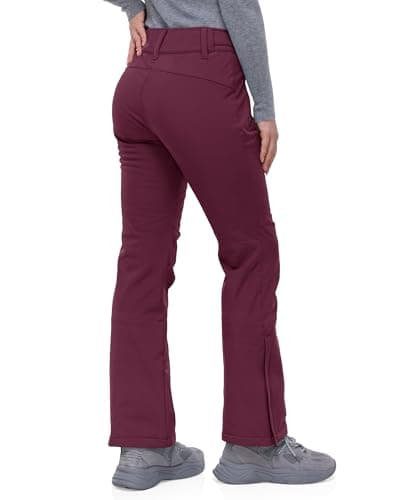 Image of 33,000ft Women's Ski Pants Waterproof Ski Trousers Snowproof Thermal Ladies Snow Pants Raspberry Red 10 * 29L