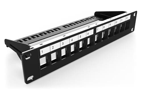 Image of DIGITUS Patch Panel Modular - 12 Ports - 10-inch Rack Mount 1U - Keystone Module Distributor Field - Shielded - Black