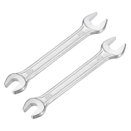 Image of Mandouer 2pcs Spanner Set, 8mm × 10mm Double Open End Wrench, Galvanised Threaded Steel Metric Spanner for Automotive Repair, Bicycle Maintenance and DIY Tasks