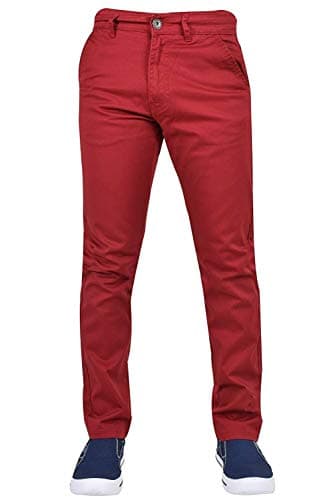 Image of Enzo Men EZ348 Chino Jeans Red 32W x 30L