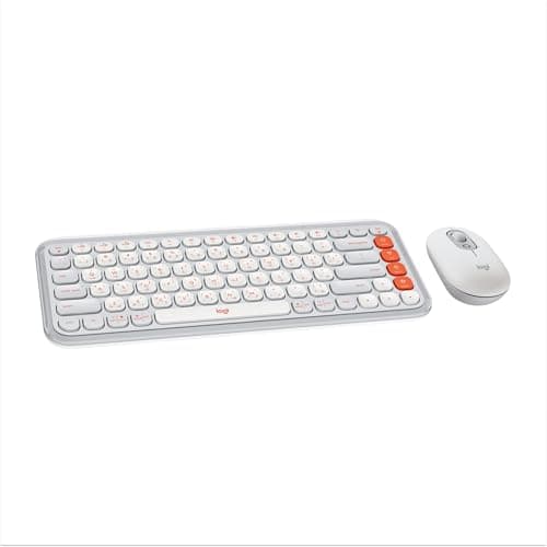 Image of Logitech POP ICON COMBO, Bluetooth keyboard and mouse combo, comfortable typing, programmable keys and buttons, quiet clicks, Easy-Switch up to 3 devices - Off-white
