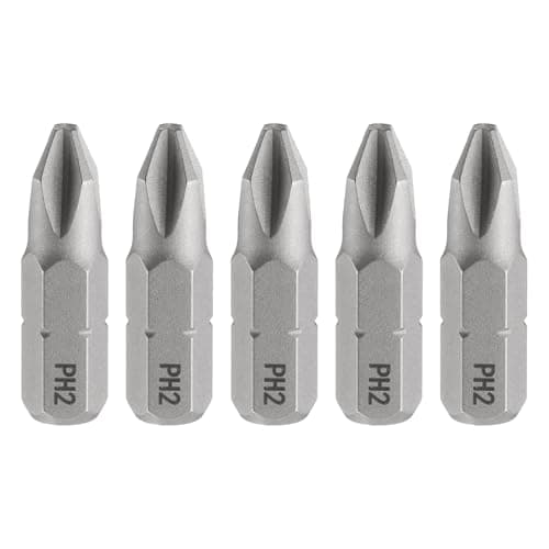 Image of sourcing map 5pcs PH2 Phillips Screwdriver Bit 1/4" Hex Shank 25mm/1" Length Magnetic Cross Head S2 Steel Screw Driver Bit