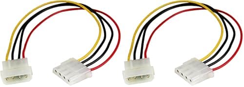 Image of StarTech.com 12in Molex LP4 Power Extension Cable M/F - 4 pin Molex Power Connector - 4 pin Power Extension Cable - LP4 Power Cable (LP4POWEXT12) (Pack of 2)