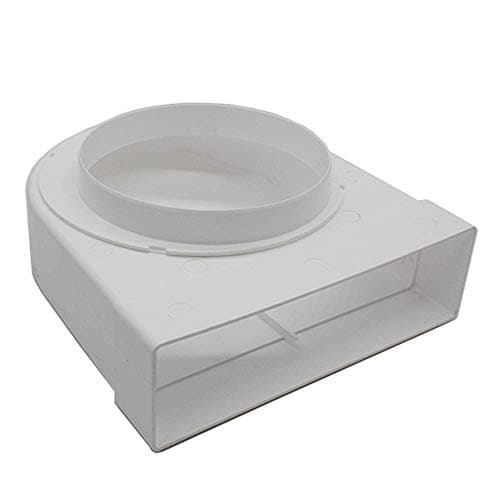 Image of Kair Rotating Elbow Bend Adaptor 204mm x 60mm to 150mm - 6 inch Rectangular to Round 90 Degree Bend Adapter for Converting to Different Size Plastic Ducting Systems