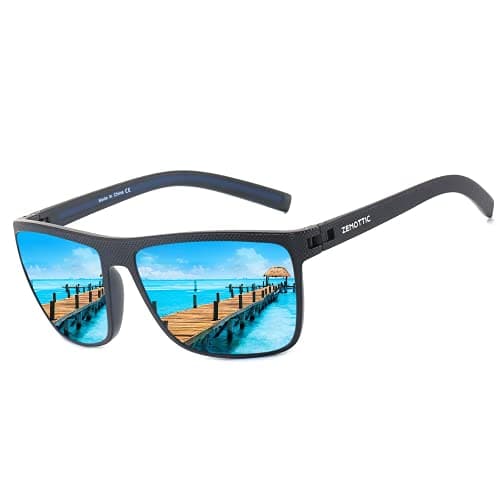 Image of ZENOTTIC Polarised Sunglasses for Men Lightweight TR90 Frame UV400 Protection Square Sun Glasses
