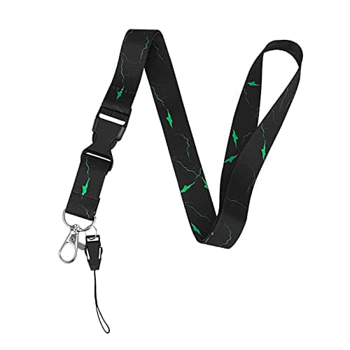 Image of Molain Badge Lanyards with Quick Release Buckle, Heavy Duty Black Lanyard with Swivel Lobster Clasp, Neck Marble Lanyard for Keys for Teachers Nurse Students