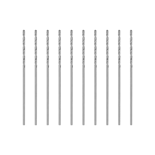 Image of sourcing map 10 Pcs 0.75mm HSS(High Speed Steel) W6542 Micro Drill Bits, Fully Ground Jobber 30mm Length Drill Bit for Mild Steel Copper Aluminum