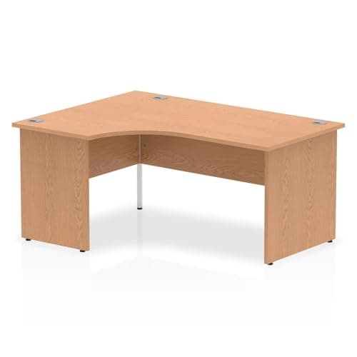 Image of Mr Office Impulse Left Panel End Crescent Desk, Oak, 1600