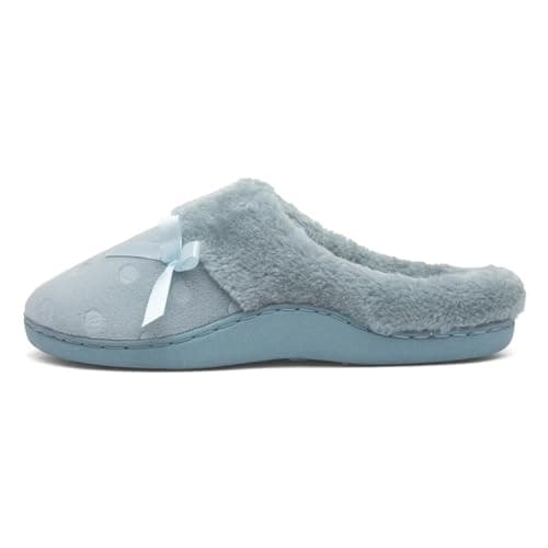 Image of The Slipper Company Womens Aqua Bow Mule Slipper - Size 5 UK - Blue