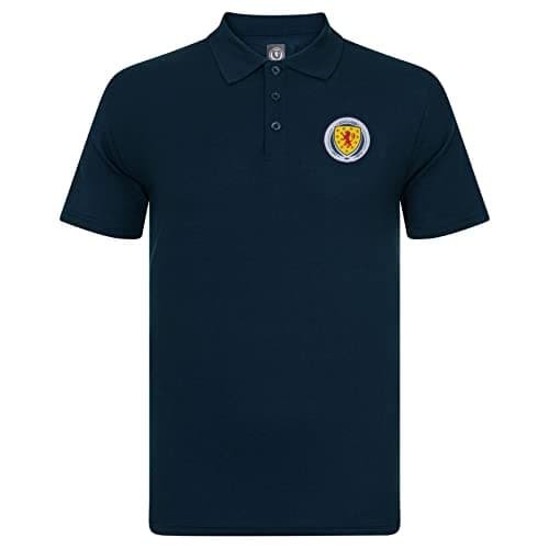 Image of Scotland Official Football Gift Mens Crest Polo Shirt Navy Blue Medium