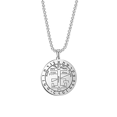 Image of HCMA Witchcra Solomon Amulet Pendant Necklace Archangels Michael Raphael Talisman Stainless Steel Necklace Jewelry Gift