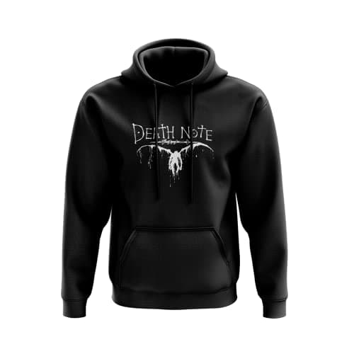 Image of SmartyPants Death Note Black Hoodie Pullover - Anime Manga Comic Cosplay Inspired Japanese Art Mystery Thriller Book Light Kira Shinigami Ryuk Adult Teen Gift Present (XL, Black)