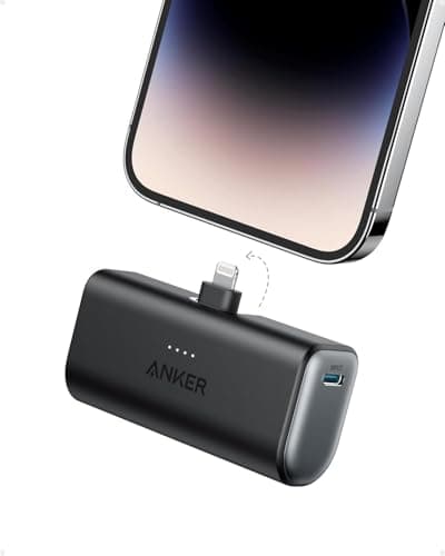 Image of Anker 621 Power Bank with Built-in Lightning Connector, 12W MFi Certified 5000mAh Wireless Portable Charger, Compatible with iPhone 14/14 Pro/14 Plus/14 Pro Max, iPhone 13 and 12 Series (Black)