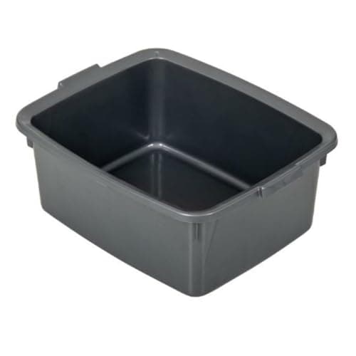 Image of Addis 12L Rectangular Washing Up Bowl with Handles Durable, Scratch-Resistant, Easy Grip Handles, Easy to Clean Sink Basin Ideal for Dishwashing & Kitchen Use Black 1 Pack