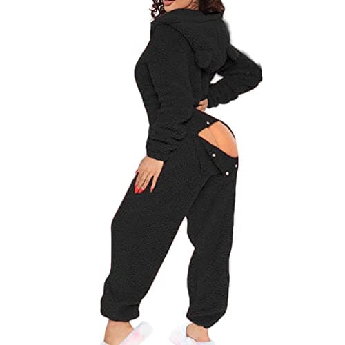 Image of Onesies for Women UK Sale Clearance Warm Fluffy Loungewear woman All In One Zip One Piece Hoodie Jumpsuits Pyjamas Cheap