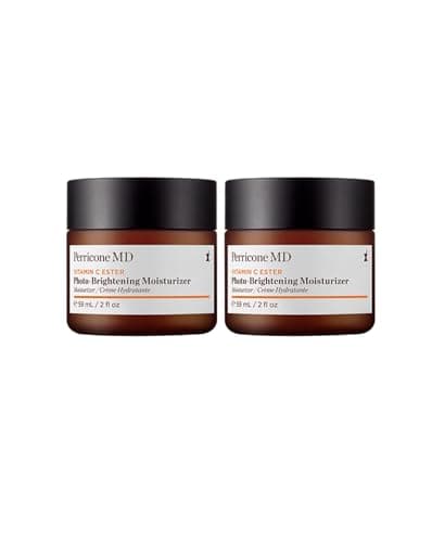 Image of Perricone MD Vitamin C Ester Photo Brightening Face Moisturiser Duo | Anti-Ageing Face Cream with SPF 30 | Reduces Dark Spots and wrinkles| 2 x 59ml | Worth £128