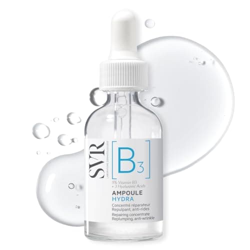 Image of SVR Ampoule Hydra [B3] - Plumping 5% Niacinamide Serum for Face, Anti-Wrinkle Hyaluronic Acid Concentrate for Sesitive Dehydrated Skin, 30 ml