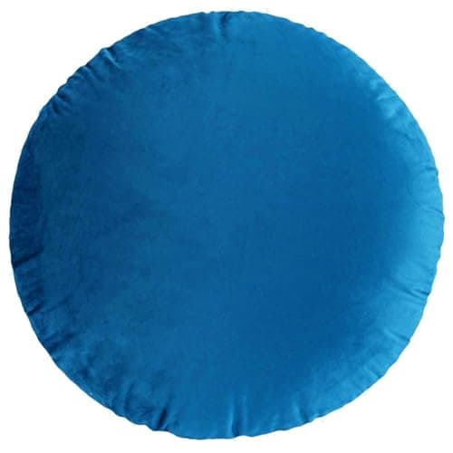 Image of Syglawnd decorative pillow covers, Round Throw Pillow Covers, 18 * 18 inch Decorative Case Soft Warm Velvet Pillowcase Farmhouse Boho Cushion for Sofa Living Room Bed Home Decor (Blue)
