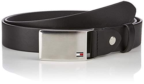 Image of Tommy Hilfiger Men's Th Plaque Belt 3.5 Adj Belt, Black, 95